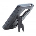 Wholesale LG Leon C40 Tribute 2 Armor Holster Combo Belt Clip Case (Black)